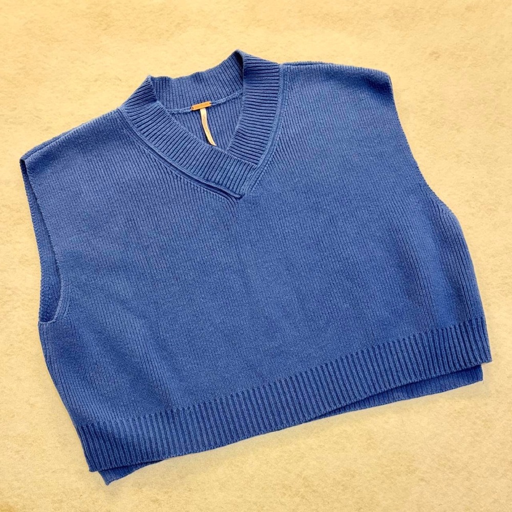 Free People Easy Street Vest in Deja Blue Size Small